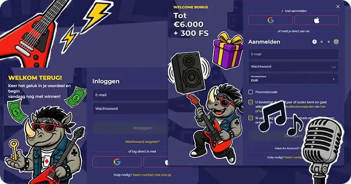 Spinorhino account aanmaken en inloggen